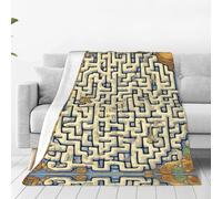 Qwvbn Labyrinth Treasure Map Prints - Manta súper suave de varios tamaños, 60 x 50 pulgadas, esponjosa, suave, cálida y cómoda, adecuada para sala de estar, dormitorio y viajes