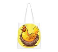 Qwvbn Las bolsas de lona Bird'S Nest Golden Chicken son reutilizables y adecuadas para ir de compras, ir a la escuela, ir al trabajo, etc.