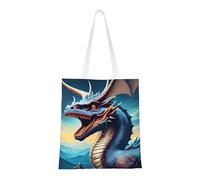 Qwvbn Las bolsas de lona de Roaring Dragon son reutilizables y adecuadas para ir de compras, ir a la escuela, ir al trabajo, etc.