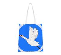 Qwvbn Las bolsas de lona Flying White Goose son reutilizables y adecuadas para ir de compras, ir a la escuela, ir al trabajo, etc.