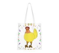Qwvbn Las bolsas de lona Singing Hen son reutilizables y adecuadas para ir de compras, ir a la escuela, ir al trabajo, etc.