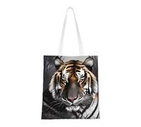 Qwvbn Las bolsas de lona Tiger At Rest son reutilizables y adecuadas para ir de compras, ir a la escuela, ir al trabajo, etc.
