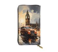 Qwvbn London Color Taxi Prints - Cartera larga de piel para guardar cheques de efectivo y teléfonos celulares, adecuada tanto para hombres como para mujeres.