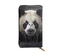Qwvbn Panda in The Water - Cartera larga de piel para guardar cheques en efectivo y teléfonos móviles, adecuada tanto para hombres como para mujeres.