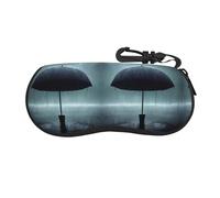 Qwvbn Paraguas negro bajo la lluvia, ultraligero, práctica funda suave para gafas que protege gafas, gafas de sol, gafas de lectura, etc. de arañazos.