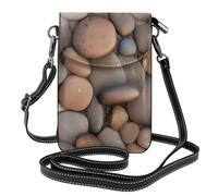 Qwvbn Pebbles in the beach - Bolso cruzado de cuero con solapa para teléfono, suave e impermeable, se puede utilizar como una cartera, con una correa de hombro desmontable.