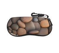 Qwvbn Pebbles in the beach Ultra-lightweight, convenient soft shell glasses case protects glasses, sunglasses, reading glasses, etc. from scratches.