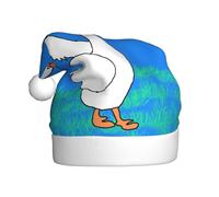 Qwvbn Sombrero de Papá Noel de felpa para adultos, ganso blanco que extiende sus alas, estampados suaves y cómodos para Navidad, Año Nuevo, fiestas, regalos para hombres y mujeres