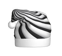 Qwvbn Sombrero de Papá Noel de felpa para adultos, ilusión óptica en espiral, impresiones gif suaves y cómodas para Navidad, Año Nuevo, regalos de fiesta para hombres y mujeres