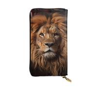 Qwvbn The Lion's Gaze Prints - Cartera larga de cuero para guardar cheques en efectivo y teléfonos móviles adecuada tanto para hombres como para mujeres.