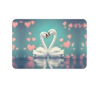 Qwvbn The Swan in love - Tapete antideslizante para interiores y exteriores, duradero y resistente a las manchas para puerta, exterior, porche