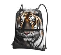 Qwvbn Tiger at rest - Mochila con cordón y cremallera para actividades al aire libre, impermeable y resistente al desgaste, adecuada para fitness, deportes y viajes.