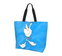 Qwvbn White Goose House Prints - Bolsa de compras de un solo hombro para mujer, diseño espacioso y elegante, perfecto para viajes diarios y compras.