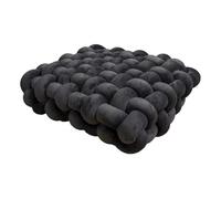QWWQYDY Cojin Nudos Cojín Cuadrado Anudado, Almohada de Peluche estética, Silla Oficina, Felpa Decorativa, cojín Hecho a Mano con Nudo for Dormir en la Espalda(Dark Grey,40x40x12CM)