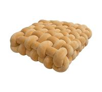 QWWQYDY Cojin Nudos Cojín Cuadrado Anudado, Almohada de Peluche estética, Silla Oficina, Felpa Decorativa, cojín Hecho a Mano con Nudo for Dormir en la Espalda(Camel,30x33x12CM)
