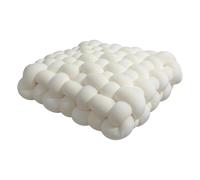 QWWQYDY Cojin Nudos Cojín Cuadrado Anudado, Almohada de Peluche estética, Silla Oficina, Felpa Decorativa, cojín Hecho a Mano con Nudo for Dormir en la Espalda(White,40x40x12CM)