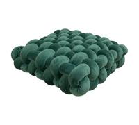 QWWQYDY Cojin Nudos Cojín Cuadrado Anudado, Almohada de Peluche estética, Silla Oficina, Felpa Decorativa, cojín Hecho a Mano con Nudo for Dormir en la Espalda(Blackish Green,40x40x12CM)