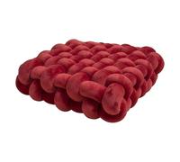 QWWQYDY Cojin Nudos Cojín de Felpa Cuadrado con Nudo, Almohada Peluche Hecha a Mano, Decorativa estética, cojín for Dormir en la Espalda for Oficina(Wwine Red,40x40x12CM)