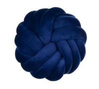 QWWQYDY Cojin Nudos Cojín Redondo Anudado Bola diseño Trenzado Transpirable Suave Nudo Almohada Redonda Hecha a Mano Cojines Suministros for el hogar(Deep Blue)