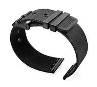 QWWQYDY Correa MetáLica Para Reloj Correa de reloj milanesa de malla de 0,4 mm, 18 mm, 20 mm y 22 mm, de acero inoxidable, con hebilla de pasado(Black,20mm)