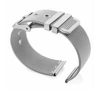 QWWQYDY Correa MetáLica Para Reloj Correa de reloj milanesa de malla de 0,4 mm, 18 mm, 20 mm y 22 mm, de acero inoxidable, con hebilla de pasado(Silver,20mm)