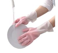 QWWQYDY Guantes Cocina 1Pair Silicone Cleaning Gloves Dishwashing Scrubber Dish Washing Sponge Rubber Tools(Pink,L)