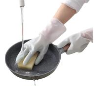 QWWQYDY Guantes Cocina 1Pair Silicone Cleaning Gloves Dishwashing Scrubber Dish Washing Sponge Rubber Tools(Green,L)