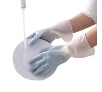 QWWQYDY Guantes Cocina 1Pair Silicone Cleaning Gloves Dishwashing Scrubber Dish Washing Sponge Rubber Tools(Blue,S)