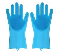 QWWQYDY Guantes Cocina Dishwashing Cleaning Gloves Magic Silicone Rubber Dish Washing For Household Sponge Scrubber Kitchen Tools(Blue)