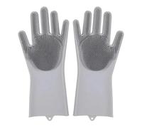 QWWQYDY Guantes Cocina Pet Bathing Glove For Dogs Cats Silicone Deshedding Brush Massager Anti Scratch Wash Mitt For Shampoo Grooming(Grey)