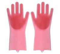 QWWQYDY Guantes Cocina Pet Bathing Glove For Dogs Cats Silicone Deshedding Brush Massager Anti Scratch Wash Mitt For Shampoo Grooming(Pink)