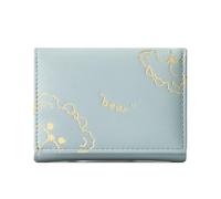 QWWQYDY Tarjetero Mujer Monedero pequeño Corto, Cartera con Tres Pliegues, Tarjetero, Monedero, Cartera for Mujer, Estudiante, niña, Tarjeta de crédito, Carteras de Oso(Blue)