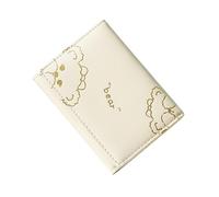 QWWQYDY Tarjetero Mujer Monedero pequeño Corto, Cartera con Tres Pliegues, Tarjetero, Monedero, Cartera for Mujer, Estudiante, niña, Tarjeta de crédito, Carteras de Oso(Beige)