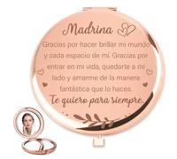 QWZify Regalo Madrina Regalos para Una Madrina Espejo Compacto para Madrina Regalos Originales para Madrina Regalo Cumpleaños Madrina Regalo Madrina Originales