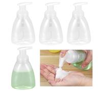 qxayxa 350ml Dispensador de Jabón Baño, 4 Pcs Dispensador Jabon Espuma, Dosificador Jabon Reutilizable, Botella de Bomba Bomba de Espuma para Champu y Gel Ducha, Baño, Cocina