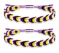 QXDZSW - 2 pulseras de arco iris para mujeres y hombres, bisexuales, lesbianas, transgénero, pansexual, no binario, asexual, fluido de género, Nailon
