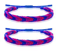 QXDZSW - 2 pulseras de arco iris para mujeres y hombres, bisexuales, lesbianas, transgénero, pansexual, no binario, asexual, fluido de género, Nailon