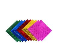 QXDZSW - Hojas cuadradas de papel brillante con efecto de origami para niños, papel plegado, para manualidades, álbumes de recortes, decoración, 50 unidades