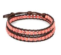 QXDZSW - Pulsera de cuentas de piedra natural de lapislázuli, 2 hebras de cuero multicapa para mujeres y hombres, 10 PCS, Nailon