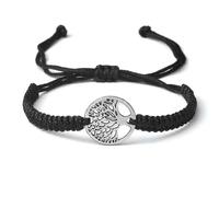 QXDZSW - Pulsera de cuerda trenzada hecha a mano con diseño de árbol de la vida, pulsera ajustable, joyería de oración de amistad, Nailon