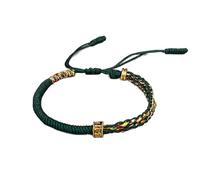 QXDZSW - Pulsera de oración trenzada a mano, 6 sílabas, mantra, cuentas de cobre, cuerda de la suerte, pareja, amistad, cuerda étnica, Nailon