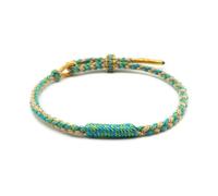 QXDZSW - Pulsera trenzada a mano con cuentas de cuerda de la suerte, para parejas, amistad, coloridas, joyería étnica, Nailon