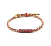 QXDZSW - Pulsera trenzada a mano con cuentas de cuerda de la suerte, para parejas, amistad, coloridas, joyería étnica, Nailon