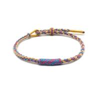 QXDZSW - Pulsera trenzada a mano con cuentas de cuerda de la suerte, para parejas, amistad, coloridas, joyería étnica, Nailon