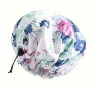 QXDZSW - Tapón de ducha impermeable con estampado en T de doble color, ajustable, accesorios de baño