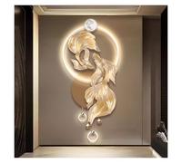 Qxgylz Decoración De Pared 3D con Luz LED, Arte De Pared 3D, Escultura Mural China De Feng Shui con Luz LED para Decoración del Hogar, para Entrada, Pasillo(B,100cm/39.4in)