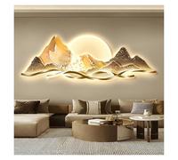 Qxgylz Decoración De Pared Estereoscópica, Pared Decorativo 3D con Luz LED, Paneles De Patrón Artístico, 3D Arte Realistas Vista De Paisaje, para Sala De Estar, Dormitorios(Brown-B,90cm/35.4in)
