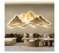 Qxgylz Decoración De Pared Estereoscópica, Pared Decorativo 3D con Luz LED, Paneles De Patrón Artístico, 3D Arte Realistas Vista De Paisaje, para Sala De Estar, Dormitorios(Brown-A,120cm/47.2in)