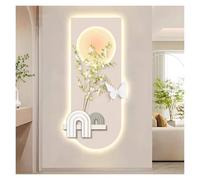 Qxgylz Decorazione Murale 3D LED, Porcellana Cristallina Arte Murale, Scultura Da Parete Illuminate, Arte Murale 3D Paesaggio, Quadro Murale LED, per Ingresso, Ufficio(B,80x40cm/31.5x15.7in)
