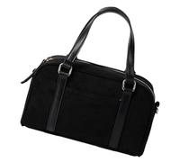 QXHSSM Bolso de mano for mujer, de poliéster suave, for otoño e invierno, informal, tipo bandolera, estilo vintage, con diseño de bolos(Black)